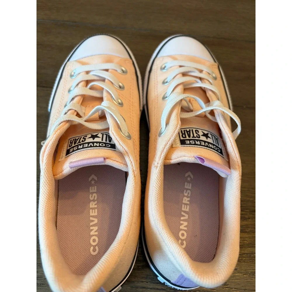 Converse All Star Sneakers Kids Size 3 Peach Butterfly Low Top A07352F